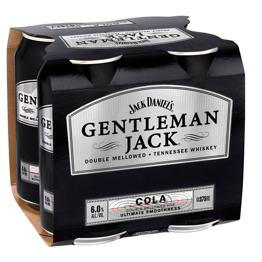 Jack Daniel's Gentleman Jack & Cola 4x375mL cans