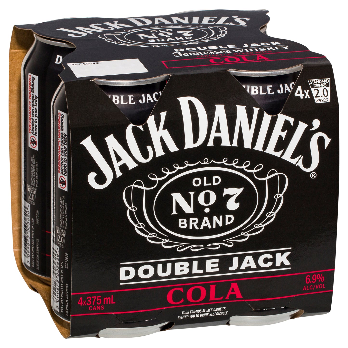 Jack Daniel's Double Jack & Cola 4x375mL cans