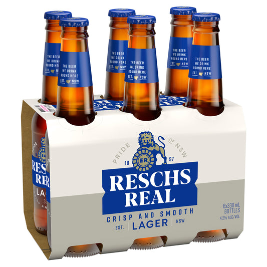 Reschs Real Lager 6x330mL Bottles