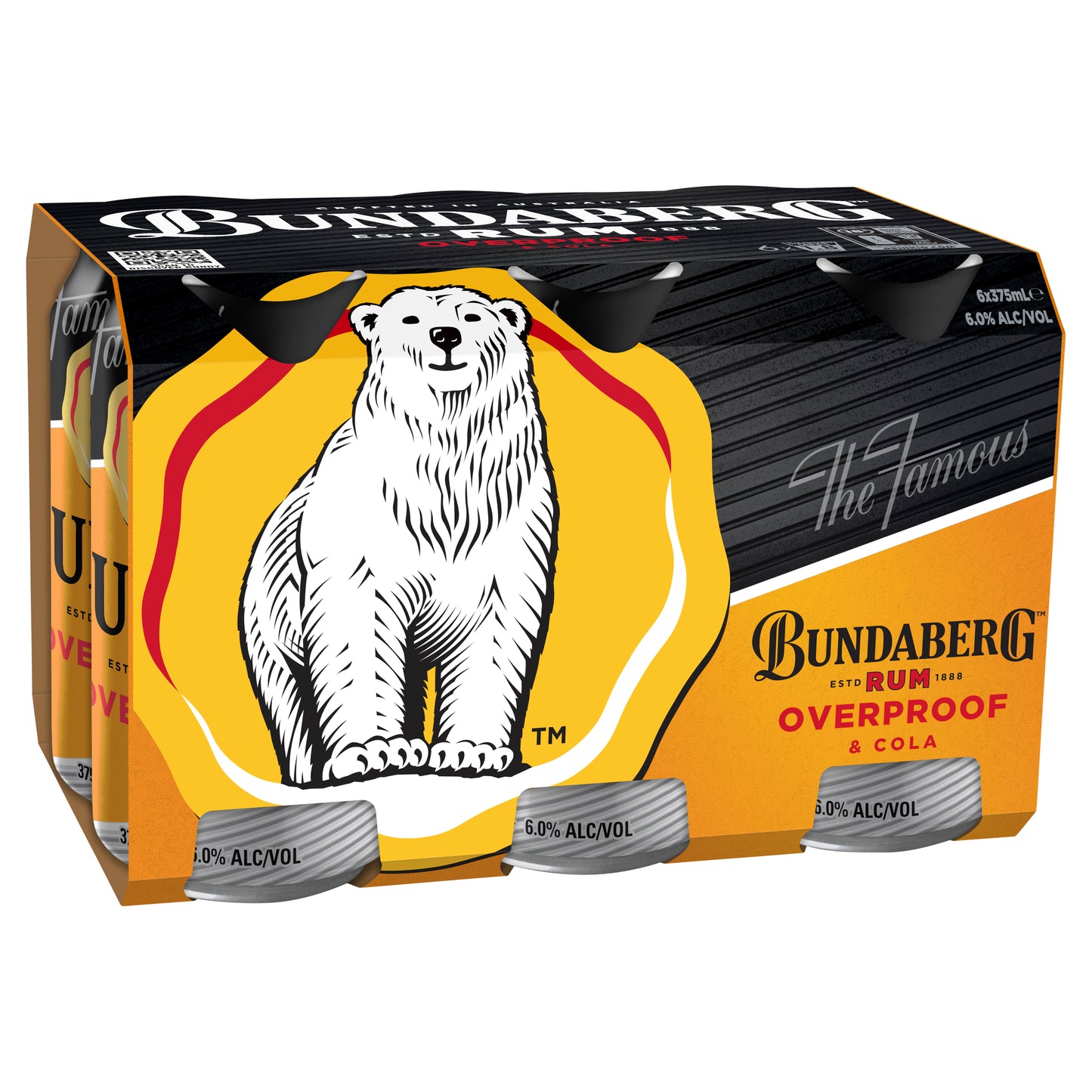 Bundaberg OP Rum and Cola 6x375mL cans