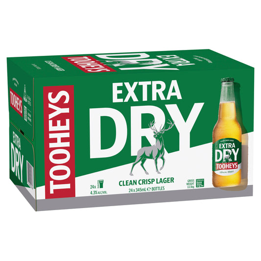 Tooheys Extra Dry 24x345mL Bottle Carton