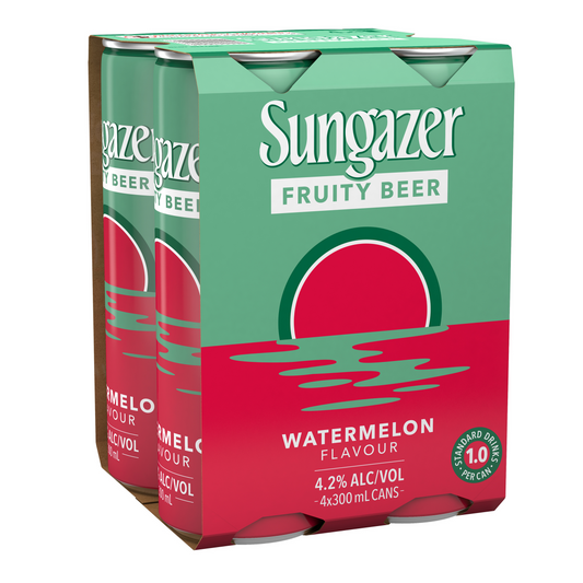 Sungazer Fruity Beer Watermelon 4x300mL can