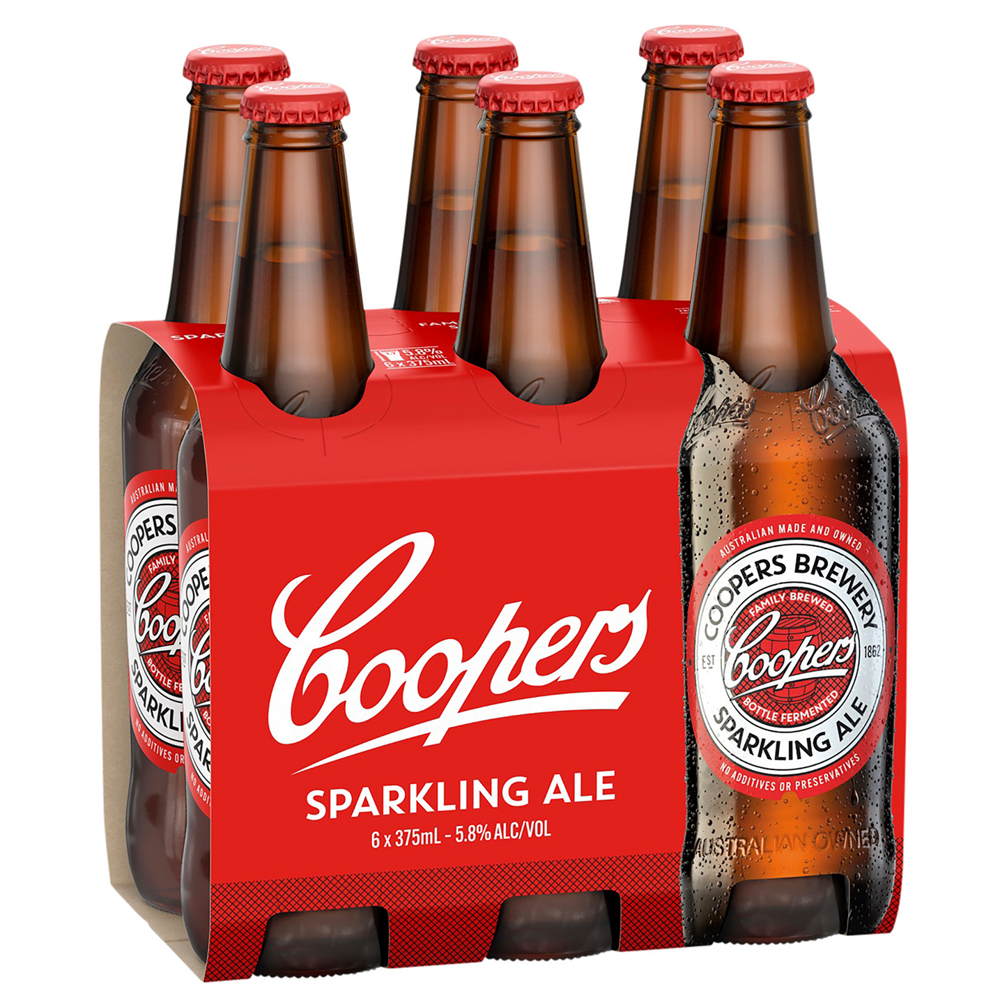 Coopers Sparkling Ale Bottles 6x375mL
