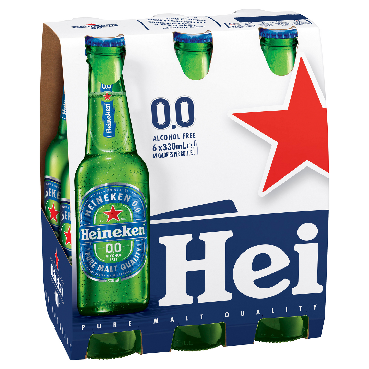 Heineken 0.0 Non-Alcoholic 6x330mL Bottle